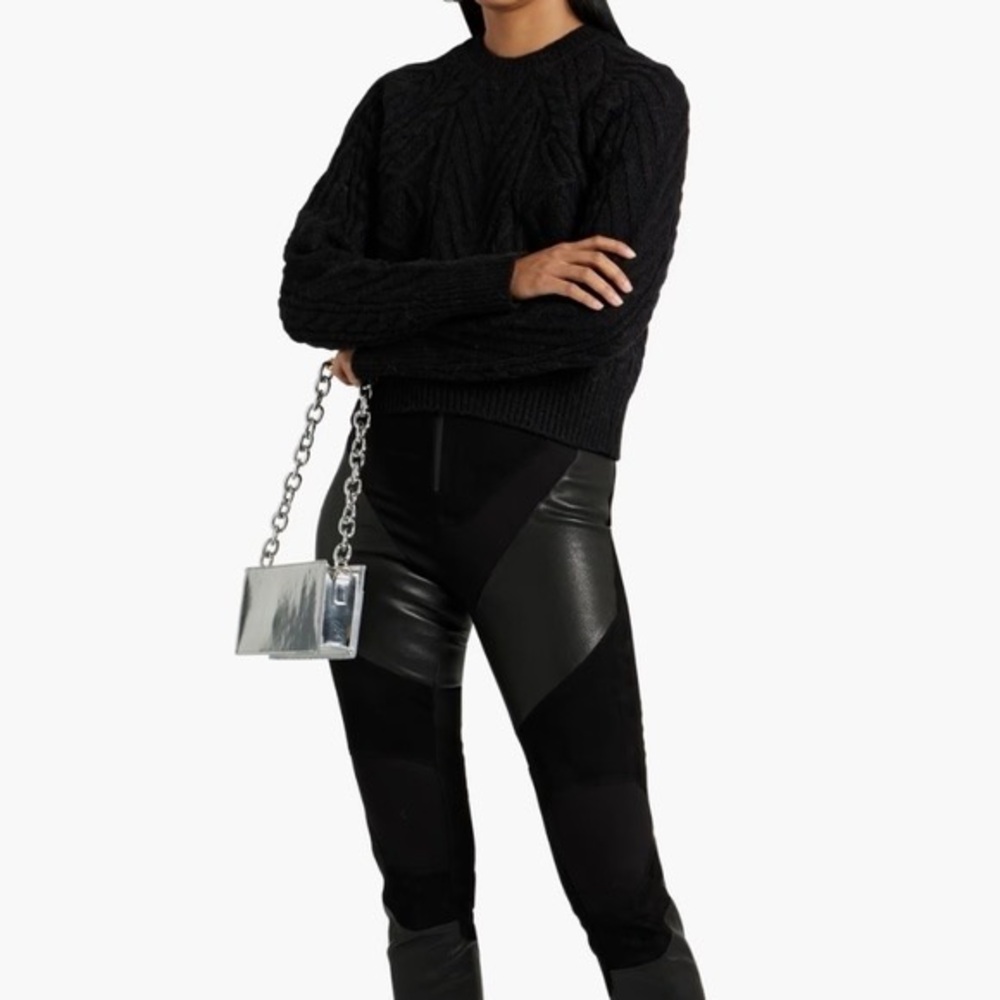 NWT $450 Rag & Bone Elizabeth Cable-knit Wool And Alpaca-blend Sweater In Black